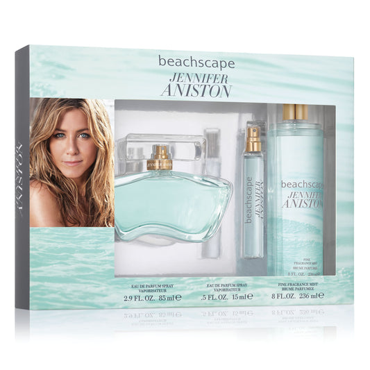 ($84 Value) Jennifer Aniston Beachscape Perfume Gift Set for Women, 3 pieces